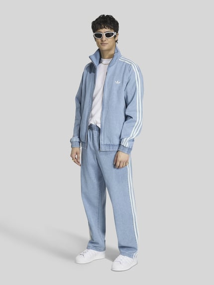 adidas Originals Kurtka treningowa o kroju loose fit z mieszanki bawełny model 'FIREBIRD' Jeansowy niebieski 1