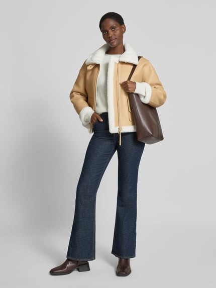 Armani Exchange Jack in leerlook met tweewegsritssluiting Camel - 1