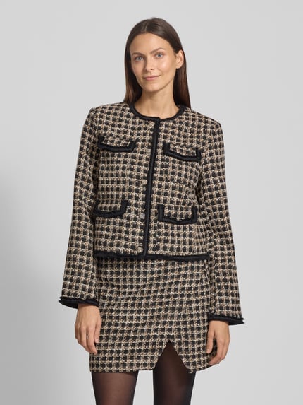 YAS Kurtka o kroju slim fit z efektem bouclé model ‘VISMO’ Czarny 4