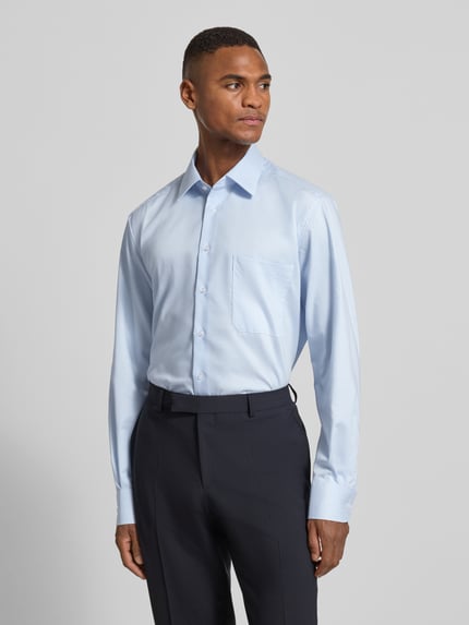 ETERNA Comfort Fit Business-Hemd aus Baumwolle mit Kentkragen Bleu 4