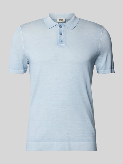 DRYKORN Slim Fit Poloshirt mit gerippten Abschlüssen Modell 'TRITON' Hellblau 2