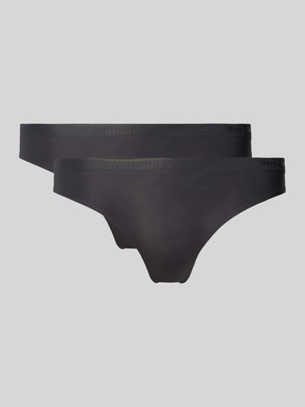 Marc O'Polo Stringi z nadrukiem z logo w zestaw 2 szt. Czarny 1