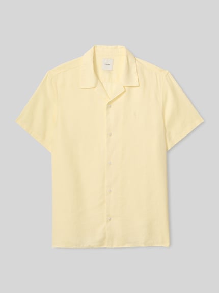 CK Calvin Klein Regular Fit Freizeithemd aus Leinen-Lyocell-Mix Hellgelb 2