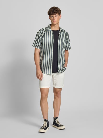 Blend Chino-Shorts aus Leinen-Mix Offwhite 1
