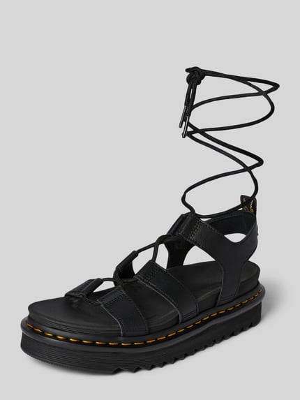 Produktfoto, Sandalette aus Leder mit Schnürung Modell 'Nartilla' von Dr. Martens, naturalna skóra, zaokrąglony czubek, wiązanie, wysokość obcasa: 5 cm