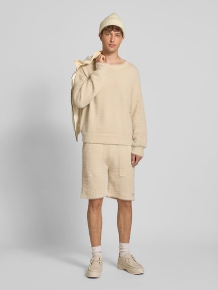PEGADOR Regular Fit Strickshorts mit Strukturmuster Modell 'Tropan' Beige 1