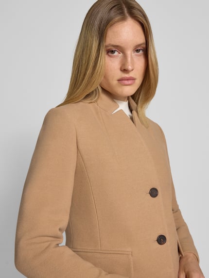 COMMA Płaszcz o kroju regular fit z dodatkiem wiskozy Camel 3