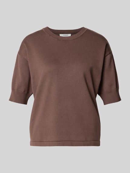 b.young Strickshirt mit Rundhalsausschnitt Modell 'morla' Dunkelbraun 2
