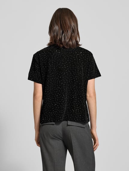 VILA T-shirt krótki z okrągłym dekoltem model ‘SILNA’ Czarny 5