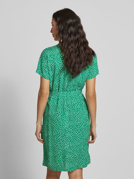 VILA Knielange jurk van viscose met strikceintuur Groen - 5
