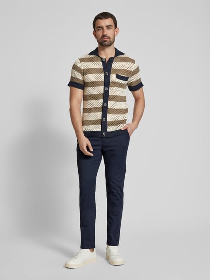 Tom Tailor Denim Slim fit chino met riem Donkerblauw - 1
