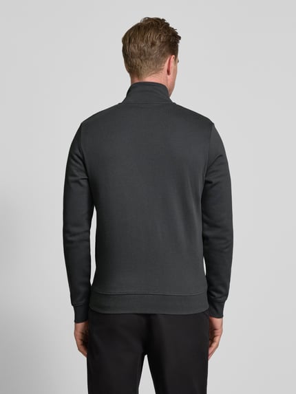 Tom Tailor Denim Regular Fit Sweatjacke aus Baumwoll-Mix Anthrazit 5