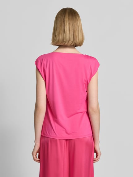Marc Cain t-shirt z asymetrycznym dekoltem Fuksjowy 5