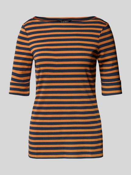 Lauren Ralph Lauren T-Shirt mit 1/2-Ärmel Modell 'JUDY' Cognac Melange 2