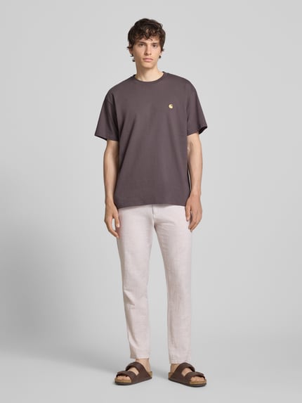 JACK & JONES tapered fit broek met steekzakken model 'STACE' Beige gemêleerd - 1