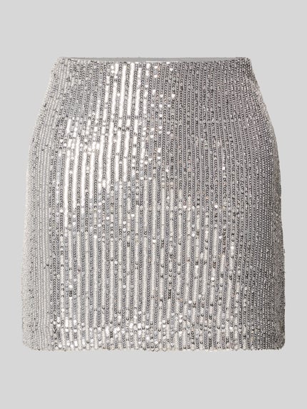 NOISY MAY® Minirock mit Pailletten Modell 'SCARLET' Silber 2