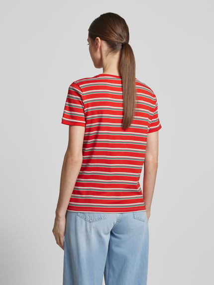 Jake*s Casual T-Shirt mit mit Streifenmuster Kirsche 5