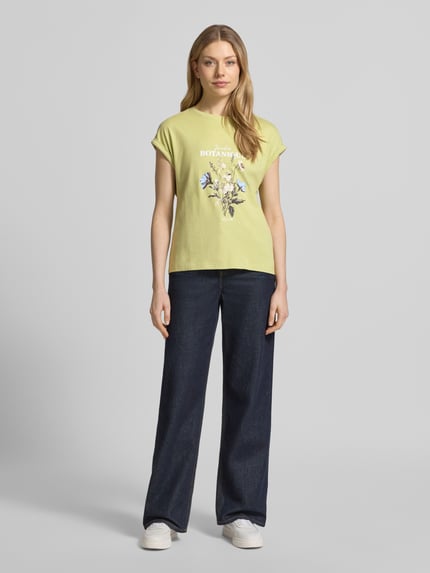 s.Oliver RED LABEL relaxed fit T-shirt van puur katoen Lichtgroen - 1