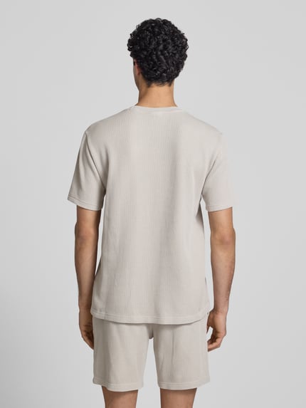 Champion T-shirt met structuurpatroon en label-stitchings Beige - 5
