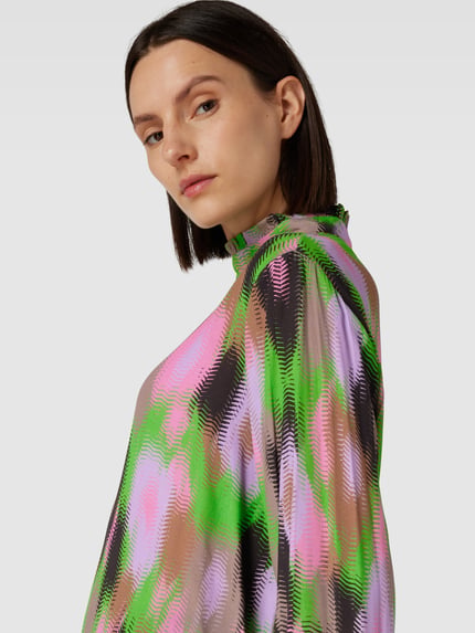 Essentiel Antwerp Blouseshirt van viscose met all-over motief Neon groen - 3