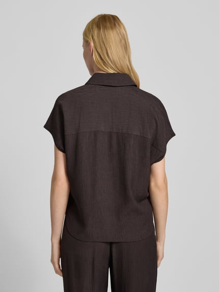 OPUS Regular Fit Blusenshirt mit Strukturmuster Modell 'Fasinga' Schoko 5