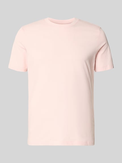Produktfoto, Regular Fit T-Shirt aus reiner Baumwolle von s.Oliver RED LABEL, unifarben in zartem Rosa, kurzarm, Rundhalsausschnitt, glatte Jersey-Textur