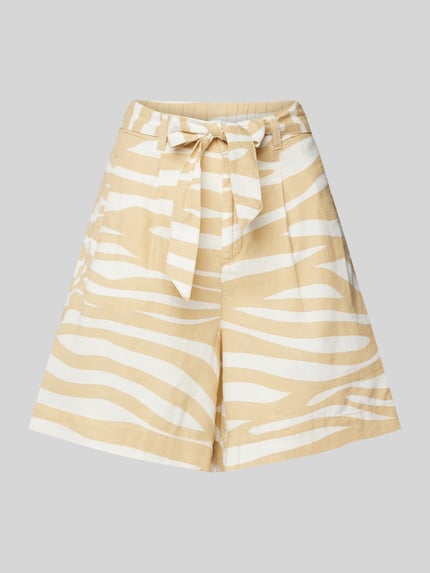 s.Oliver RED LABEL Korte broek met stoffen riem Beige - 2