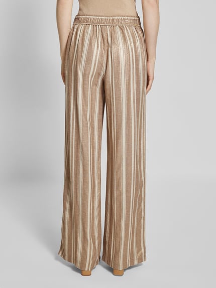 ROSNER Wide leg stoffen broek met elastische band, model 'Mara Trend' Beige - 5