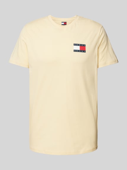 Tommy Jeans Regular Fit T-Shirt aus reiner Baumwolle Hellgelb 2