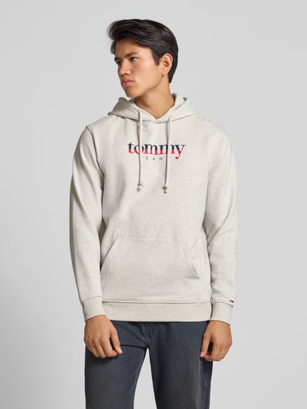 Tommy Jeans Regular Fit Hoodie aus reiner Baumwolle Hellgrau Melange 4