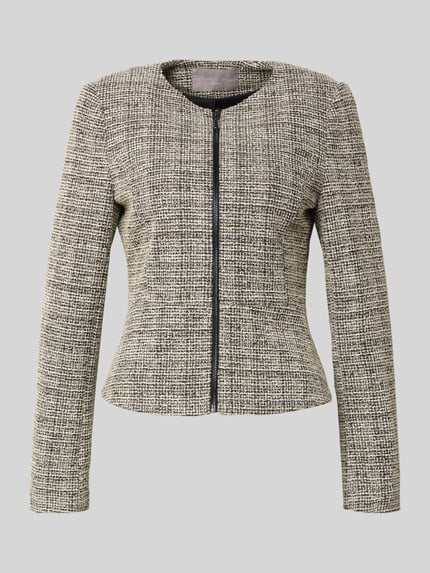 Christian Berg Woman Selection Regular fit jacquardblazer met ronde hals Camel - 2