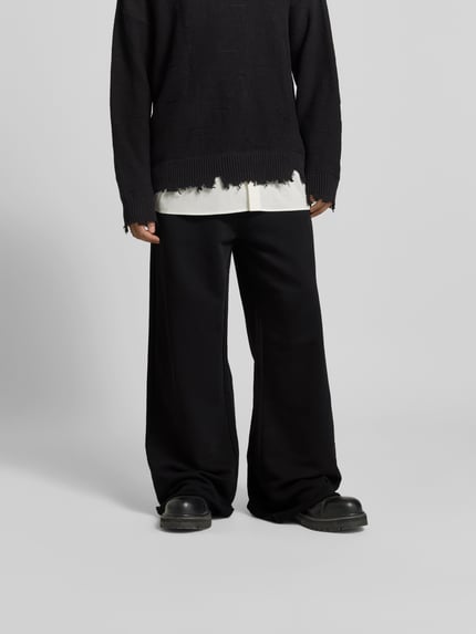 MM6 Maison Margiela wide fit stoffen broek met achterzak Zwart - 4