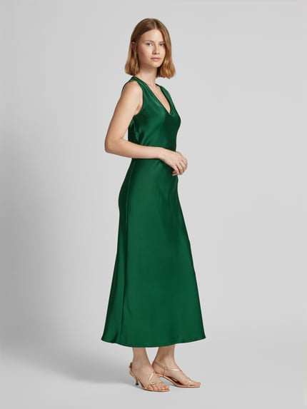 Weekend Max Mara Maxikleid mit V-Ausschnitt Modell 'GIUBBA' Smaragd 1
