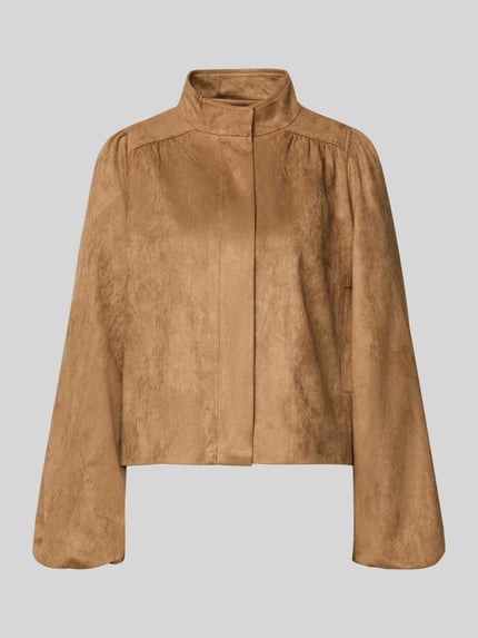 Productfoto, Jacke in Leder-Optik Modell 'TIRSA' van Neo Noir in lichtbruine kleur, relaxed fit, stretch-materiaal, verborgen knoopsluiting, steekzakken, mix van materialen