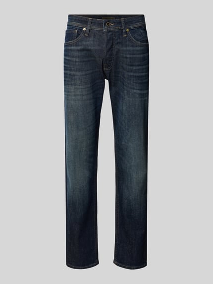 JACK & JONES Tapered fit jeans met steekzakken, model 'MIKE' Donkerblauw - 2
