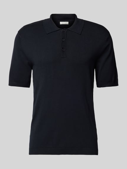 Casual Friday Slim Fit Poloshirt mit gerippten Abschlüssen Modell 'KARLO' Dunkelblau 2