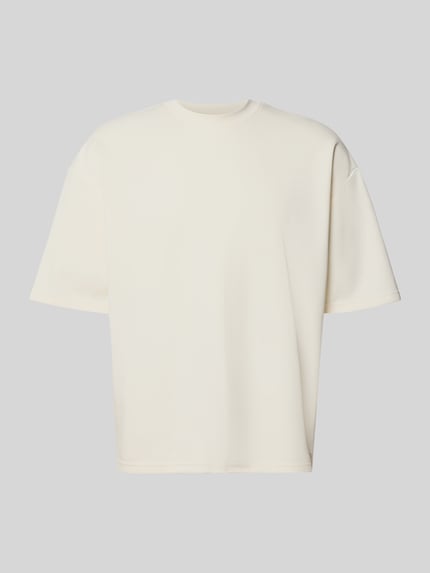Produktfoto, Oversized T-Shirt mit überschnittenen Schultern von REVIEW x ANSONÂ´S in Creme, Rundhalsausschnitt, elastische Abschlüsse, Rückenlänge M 70 cm