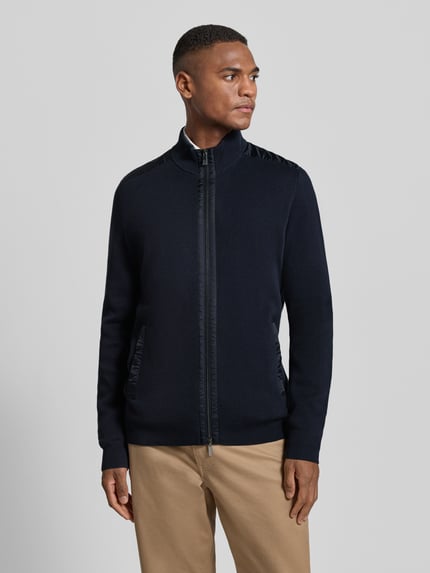 Christian Berg Men Strickjacke mit Reißverschluss Marine 4