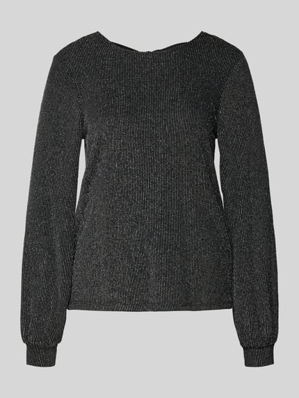 ONLY Regular Fit Langarmshirt mit auffälligem Metallic Allover-Muster Modell 'CAROL' Silber 2
