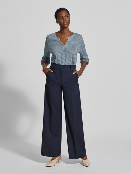Tom Tailor Regular fit blouse van katoenmix Petrol - 1