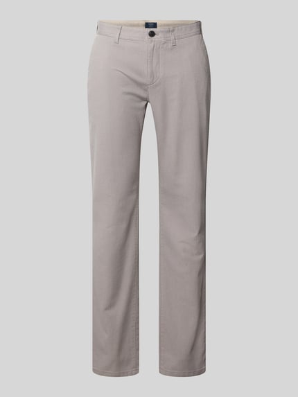 Productfoto, Kleingemusterte Hose met achterzakken van MCNEAL, mix van katoen en elastaan, slim fit, heren, lichtgrijs, rechte pijpen