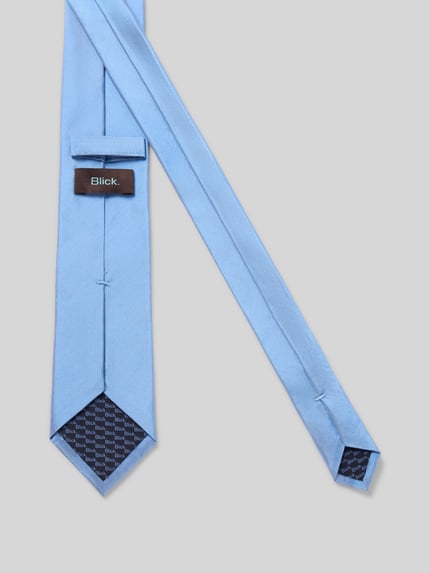 Productfoto, lichtblauwe stropdas van Zuiver zijde met deelnaad en labeldetail, Klassieke pasvorm, Breedte maat 1: 8 cm, Krawatte aus reiner Seide mit Label-Detail van Blick