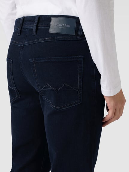 MAC Regular Fit Jeans in unifarbenem Design Modell 'ARNE' Dunkelblau 3