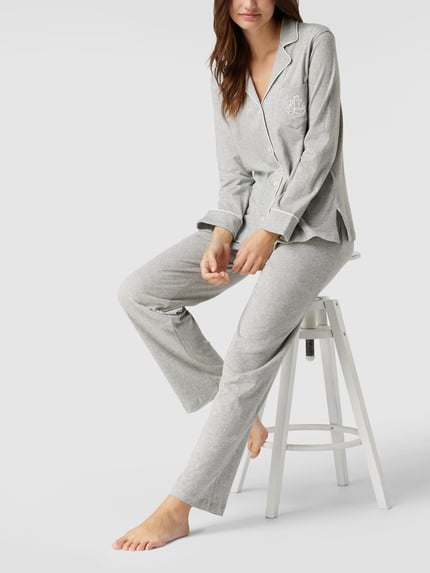Lauren Ralph Lauren Pyjama aus Baumwoll-Modal-Mix Mittelgrau 1