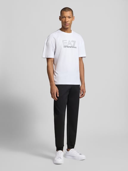EA7 Emporio Armani Sweatpants mit elastischem Bund und Label-Patch Black 1