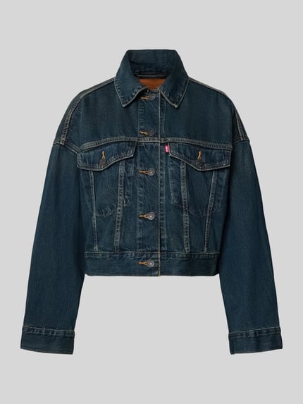 Jeansjacke mit Label-Detail Modell 'LOOSE CROP TRUCKER' Shop The Look MANNEQUINE
