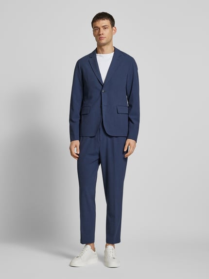 Scotch & Soda 2-knoops colbert met viscose en reverskraag Donkerblauw - 1
