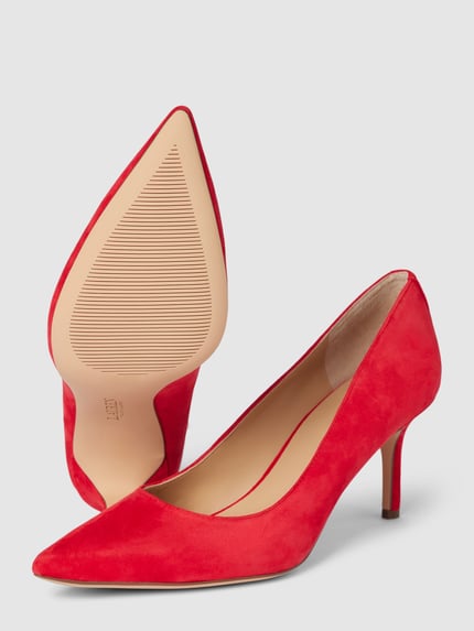Lauren Ralph Lauren Pumps van leer met labelapplicatie, model 'LANETTE' Rood - 4