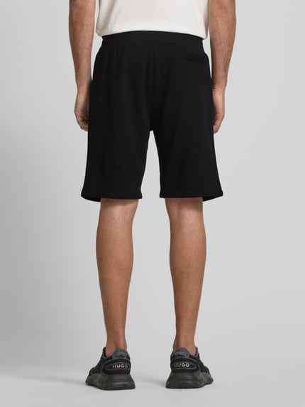 GUESS Activewear Korte broek met elastische band en tunnelkoord, model 'ALDWIN' Zwart - 5