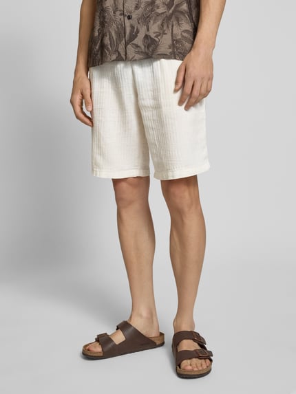 Blend Regular Fit Leinenshorts mit Tunnelzug Modell 'MORGAN' Weiss 4